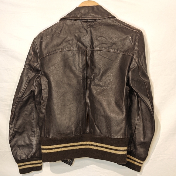Vintage Saks Fifth Avenue Brown Leather Jacket size 40 - Picture 4 of 4